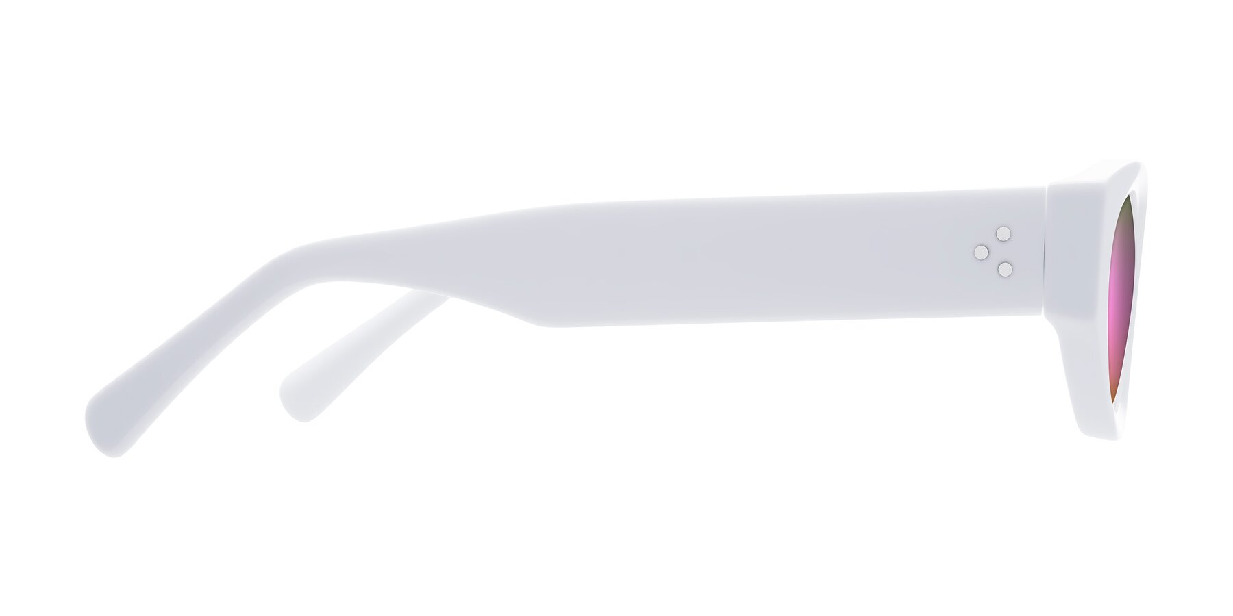 Side of Begonia in White with Pink Mirrored Lenses