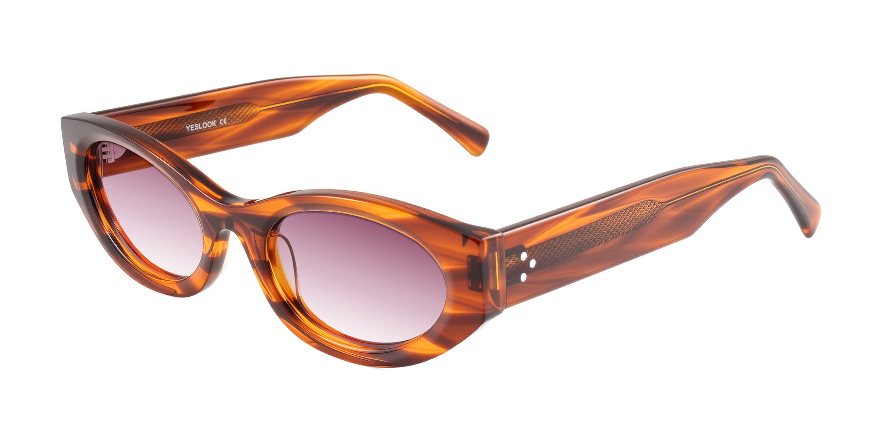 Angle of Begonia in Amber Striped with Wine Gradient Lenses