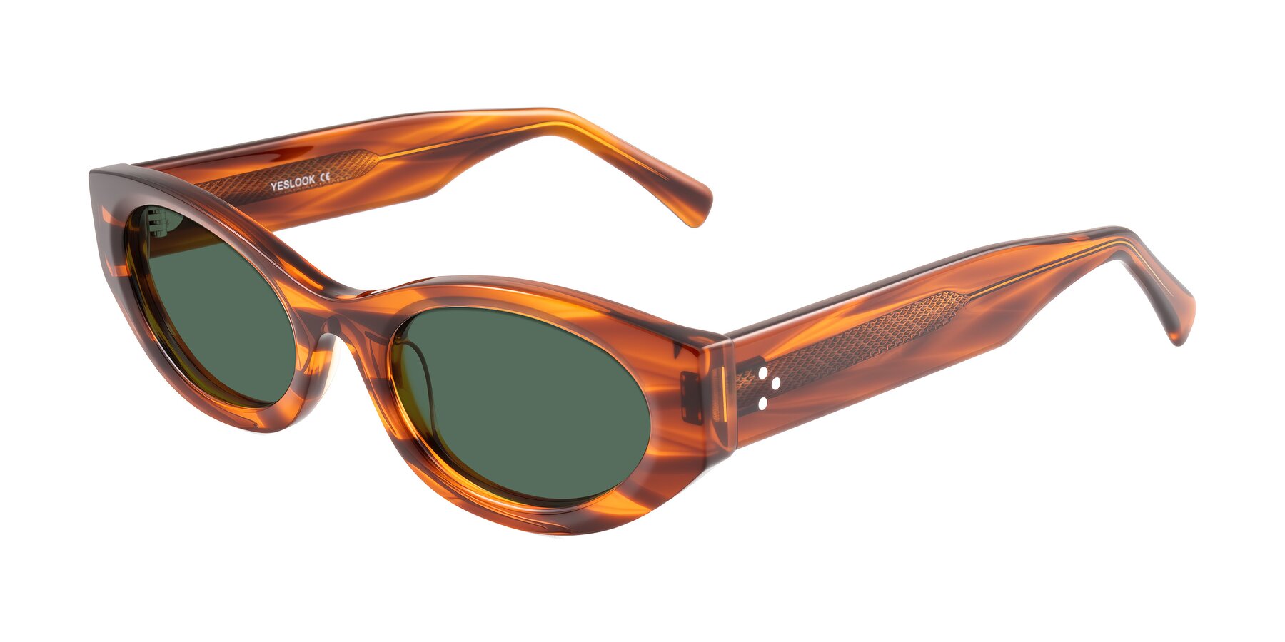 Angle of Begonia in Amber Striped with Green Polarized Lenses
