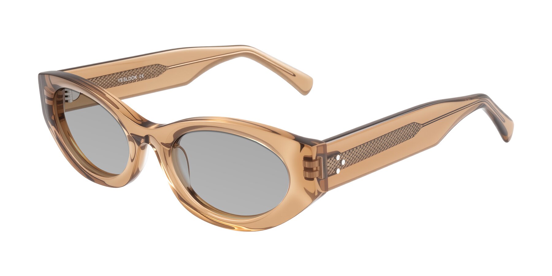 Angle of Begonia in Light Brown with Light Gray Tinted Lenses