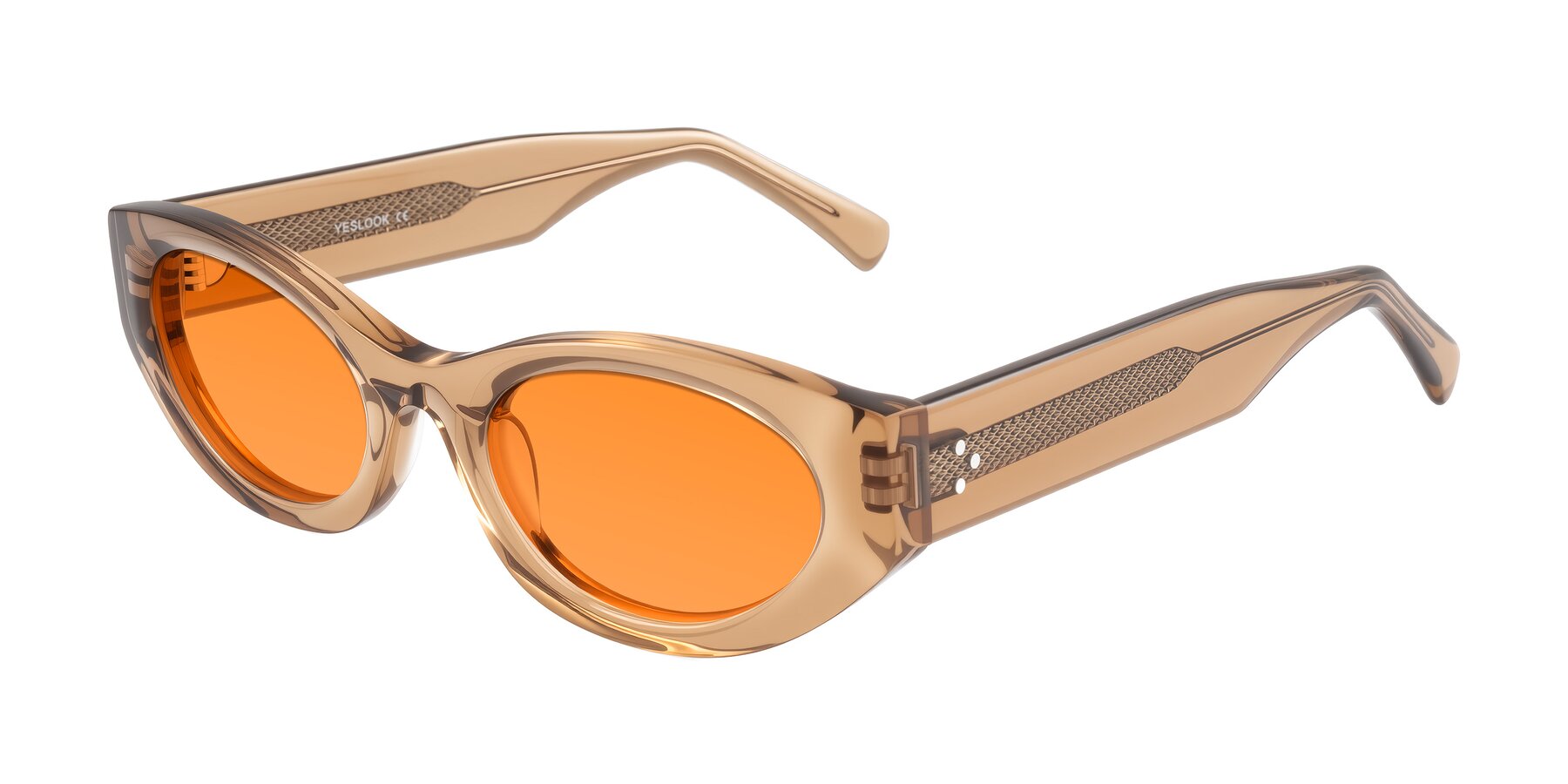 Angle of Begonia in Light Brown with Orange Tinted Lenses