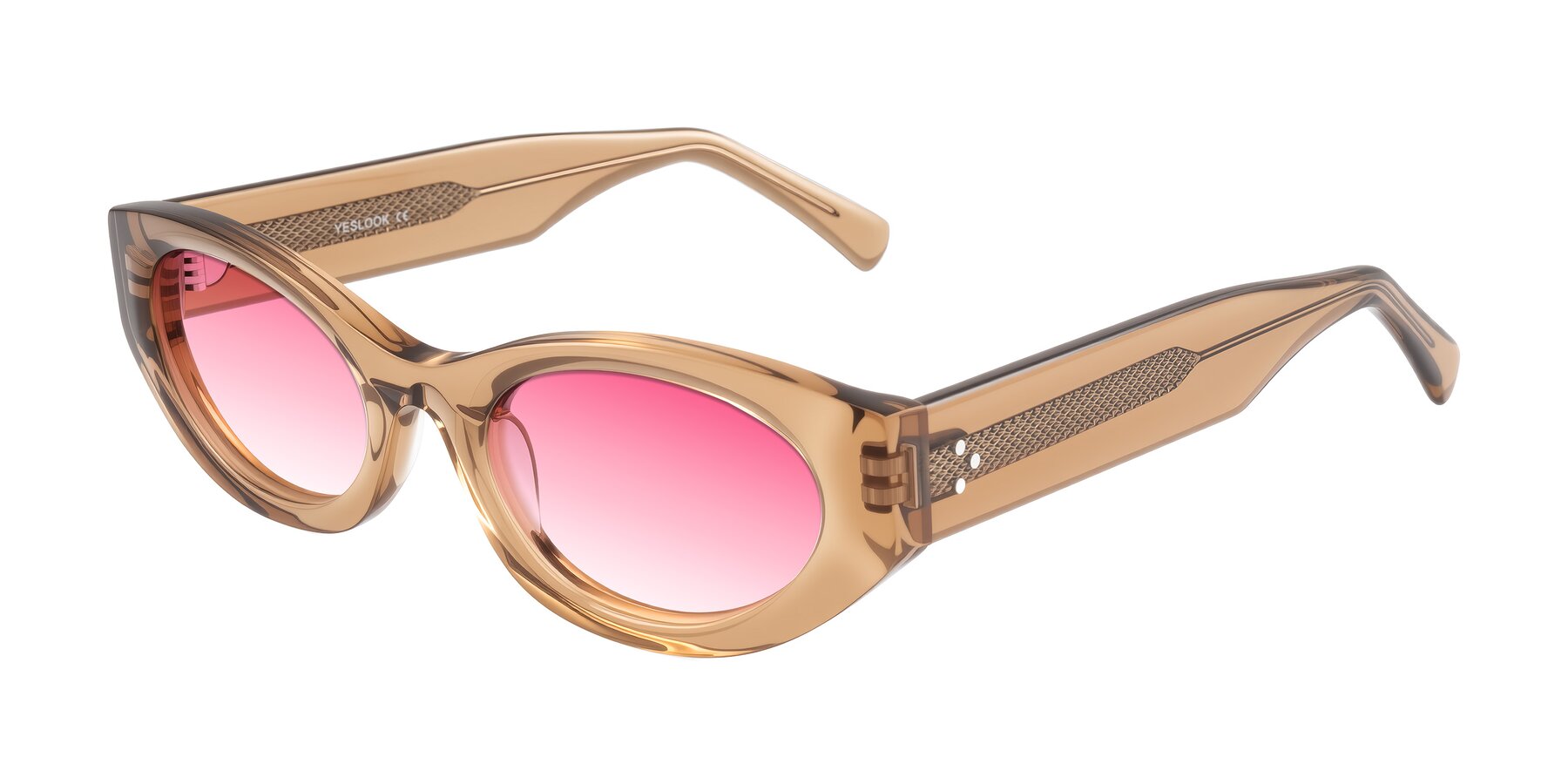 Angle of Begonia in Light Brown with Pink Gradient Lenses