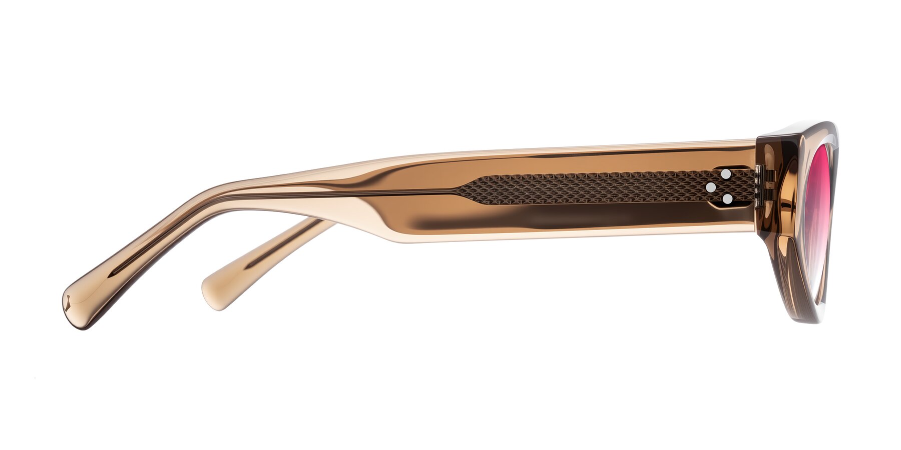 Side of Begonia in Light Brown with Pink Gradient Lenses