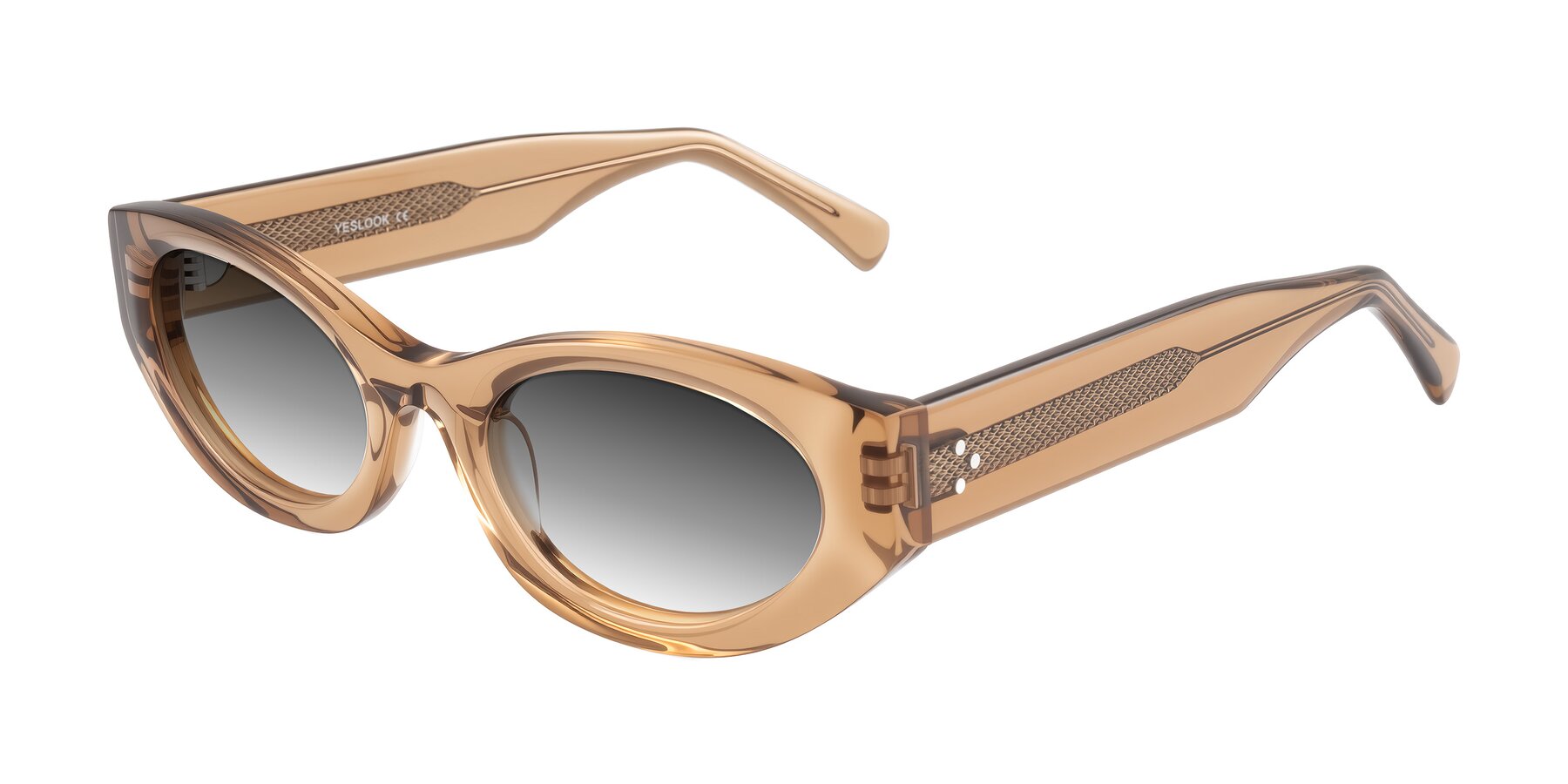 Angle of Begonia in Light Brown with Gray Gradient Lenses