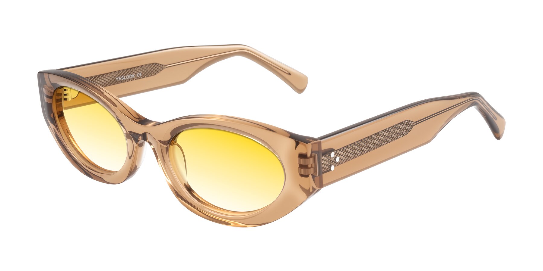 Angle of Begonia in Light Brown with Yellow Gradient Lenses