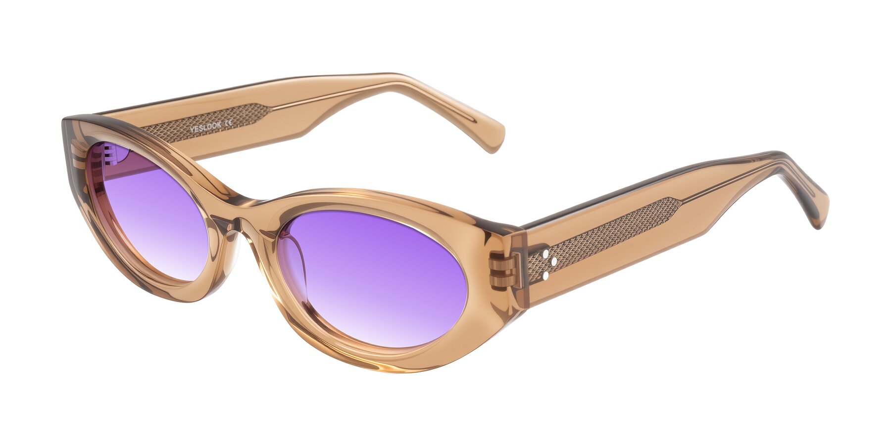 Angle of Begonia in Light Brown with Purple Gradient Lenses