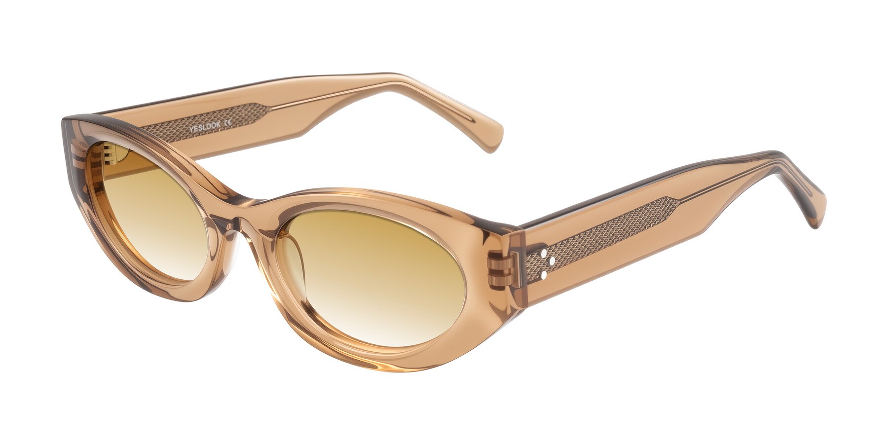 Angle of Begonia in Light Brown with Champagne Gradient Lenses