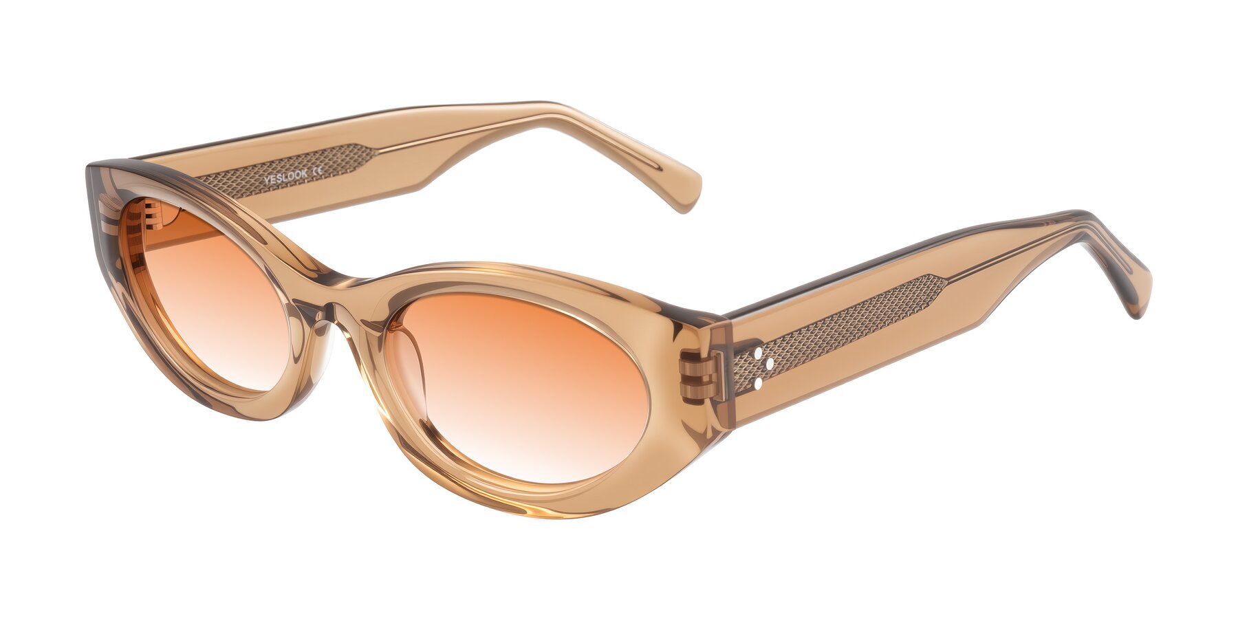 Angle of Begonia in Light Brown with Orange Gradient Lenses