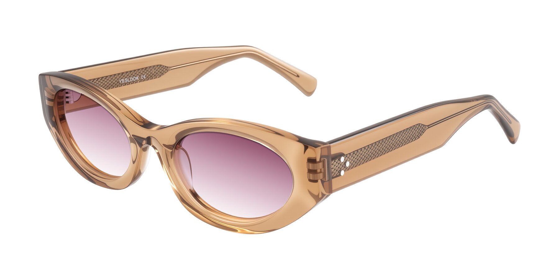 Angle of Begonia in Light Brown with Wine Gradient Lenses