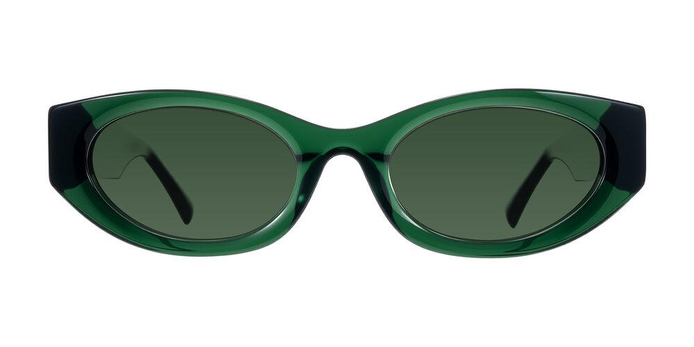 Begonia - Deep Crystal Green Tinted Sunglasses