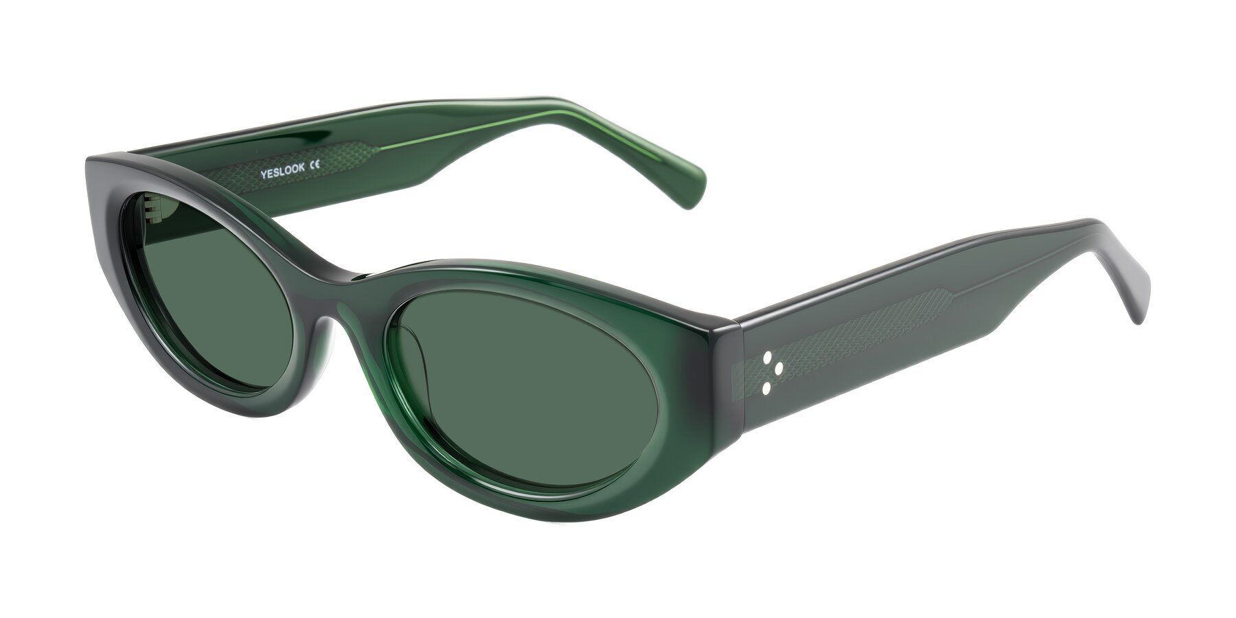 Angle of Begonia in Deep Crystal Green with Green Polarized Lenses