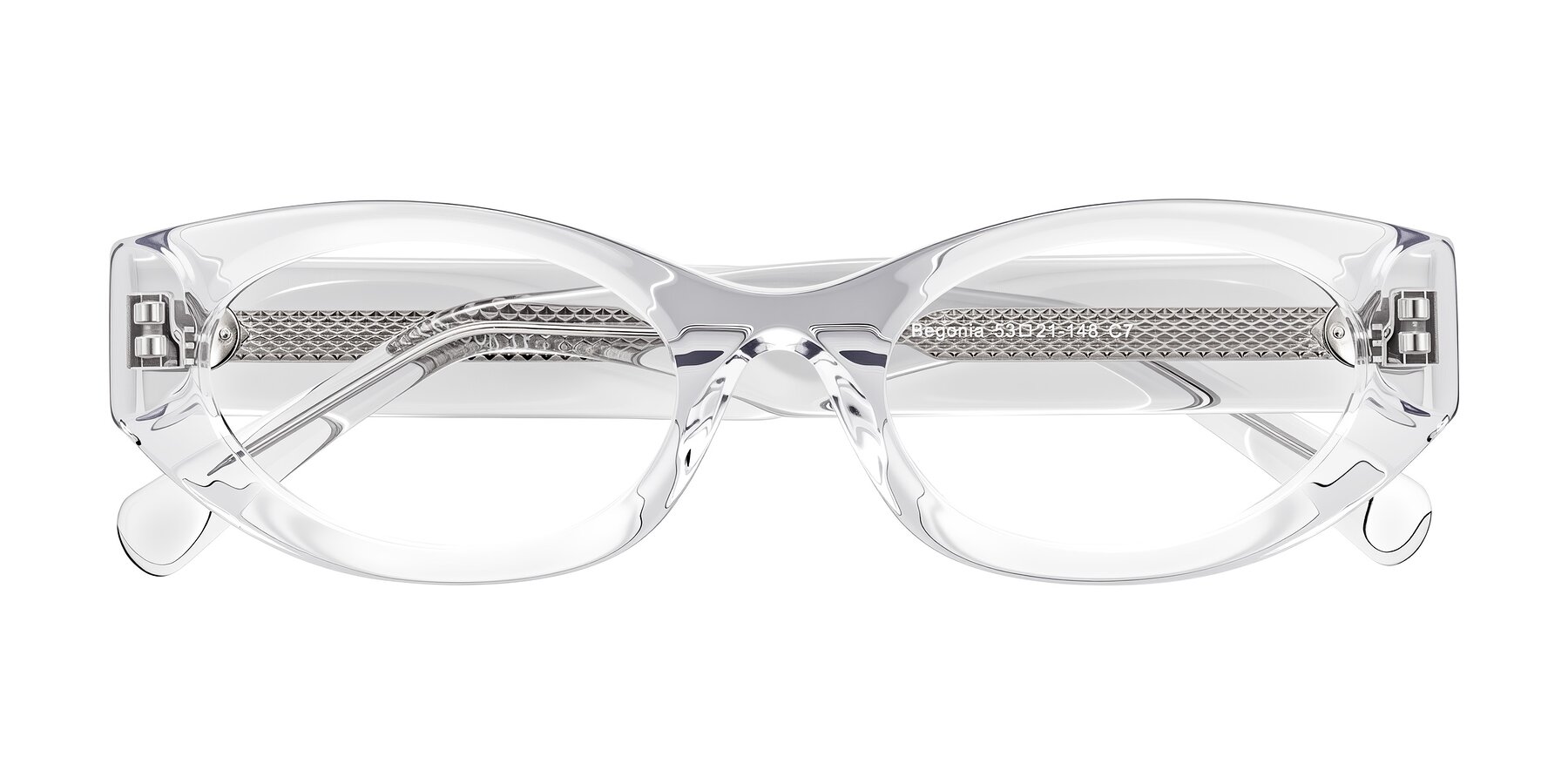 Folded Front of Begonia in Clear with Clear Eyeglass Lenses