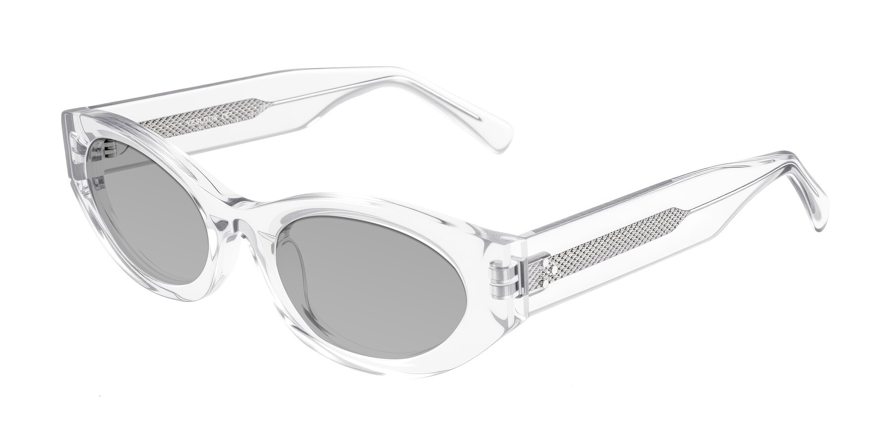 Angle of Begonia in Clear with Light Gray Tinted Lenses