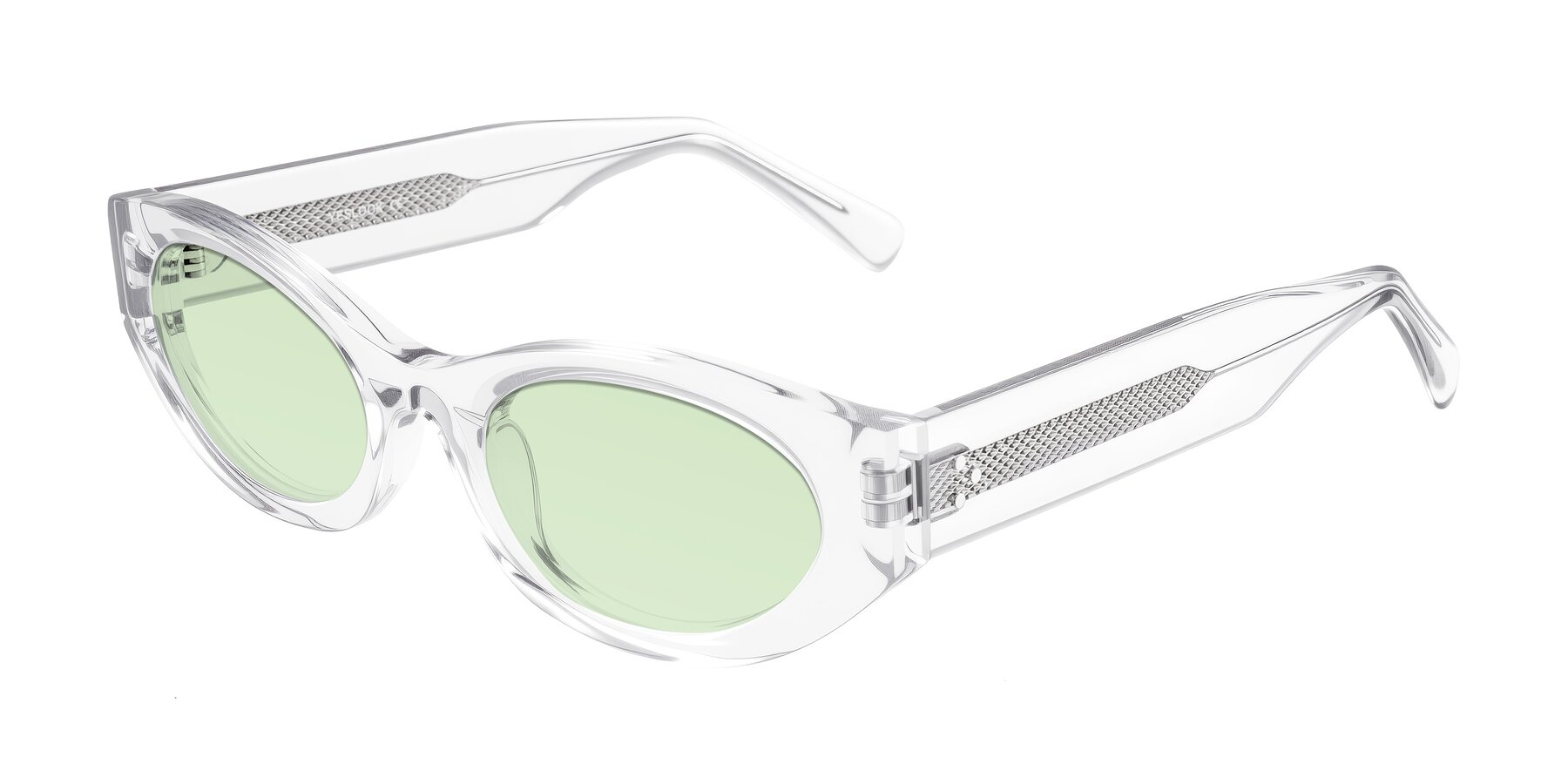 Angle of Begonia in Clear with Light Green Tinted Lenses