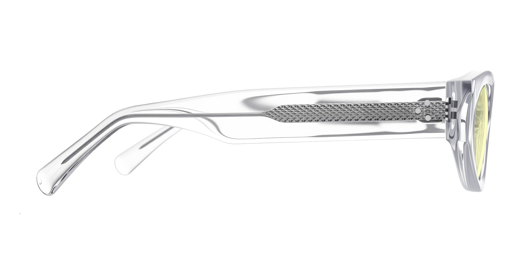 Side of Begonia in Clear with Light Yellow Tinted Lenses