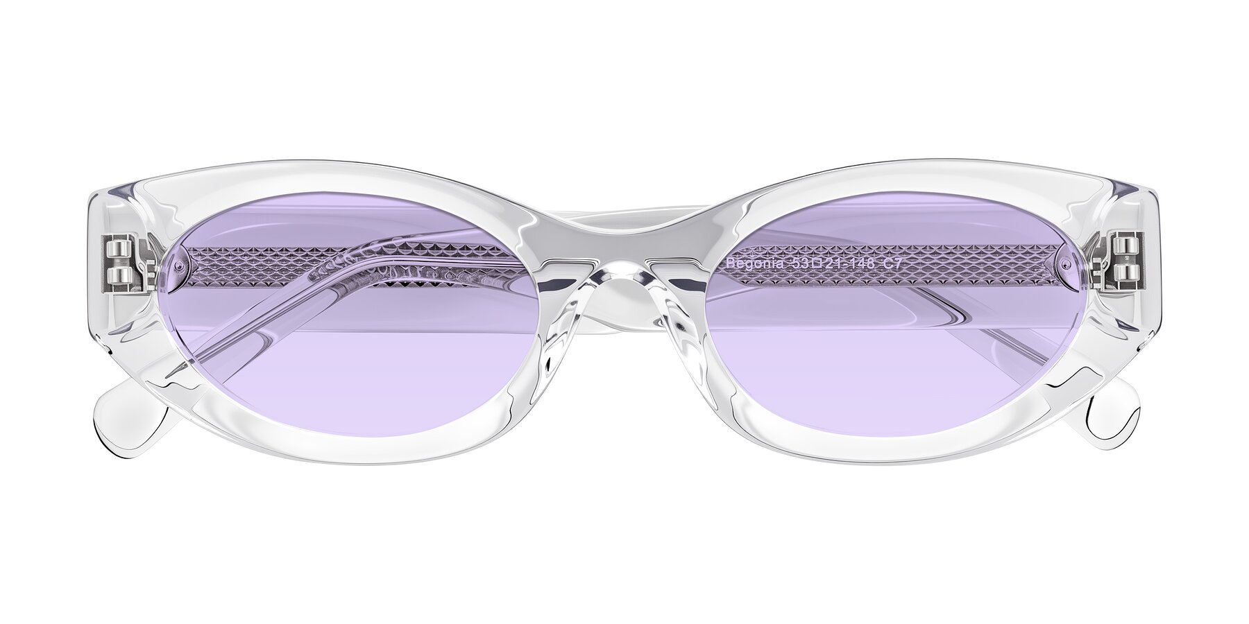 Folded Front of Begonia in Clear with Light Purple Tinted Lenses