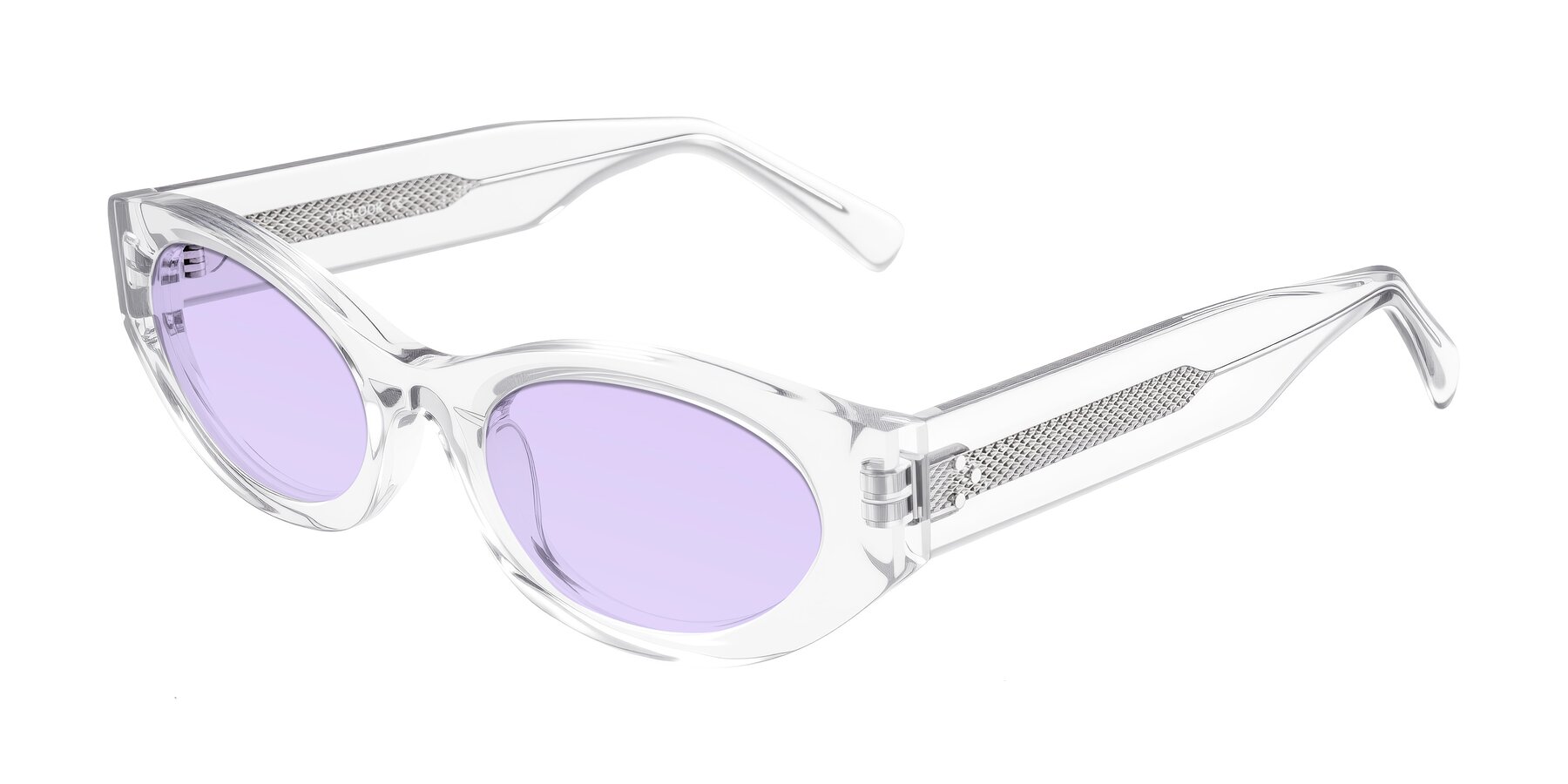 Angle of Begonia in Clear with Light Purple Tinted Lenses