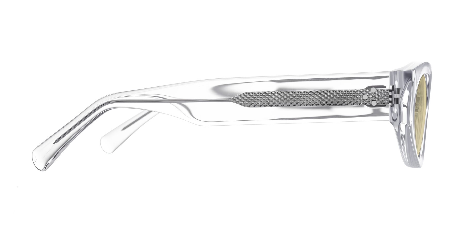 Side of Begonia in Clear with Light Champagne Tinted Lenses