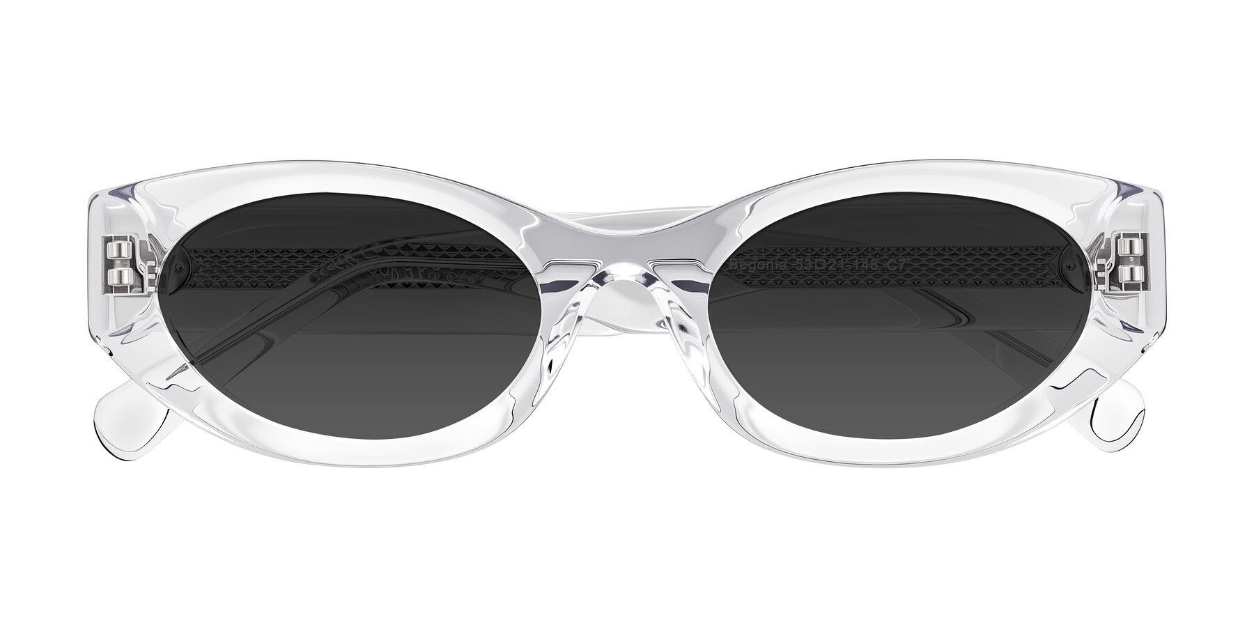 Folded Front of Begonia in Clear with Gray Tinted Lenses