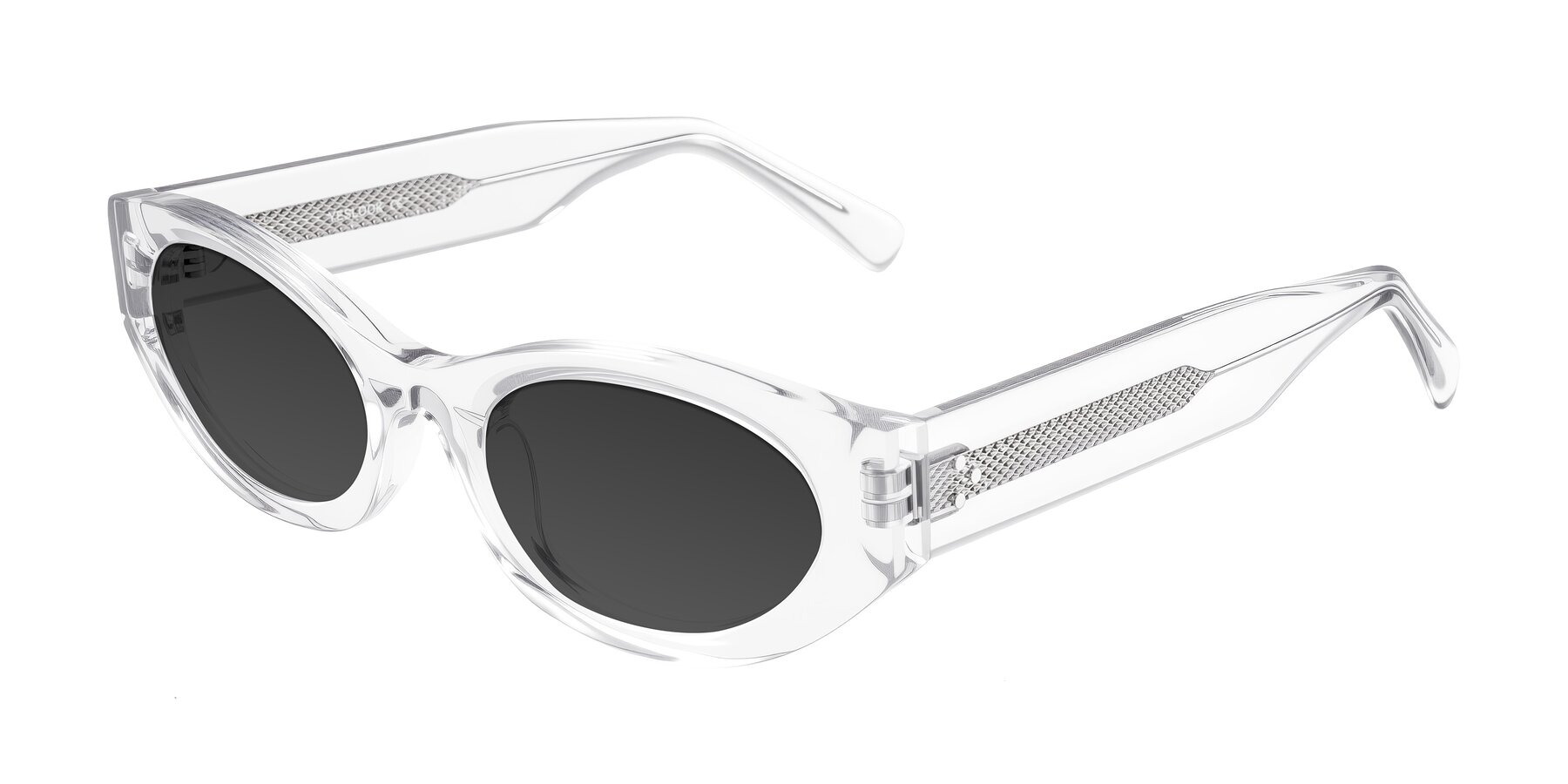 Angle of Begonia in Clear with Gray Tinted Lenses