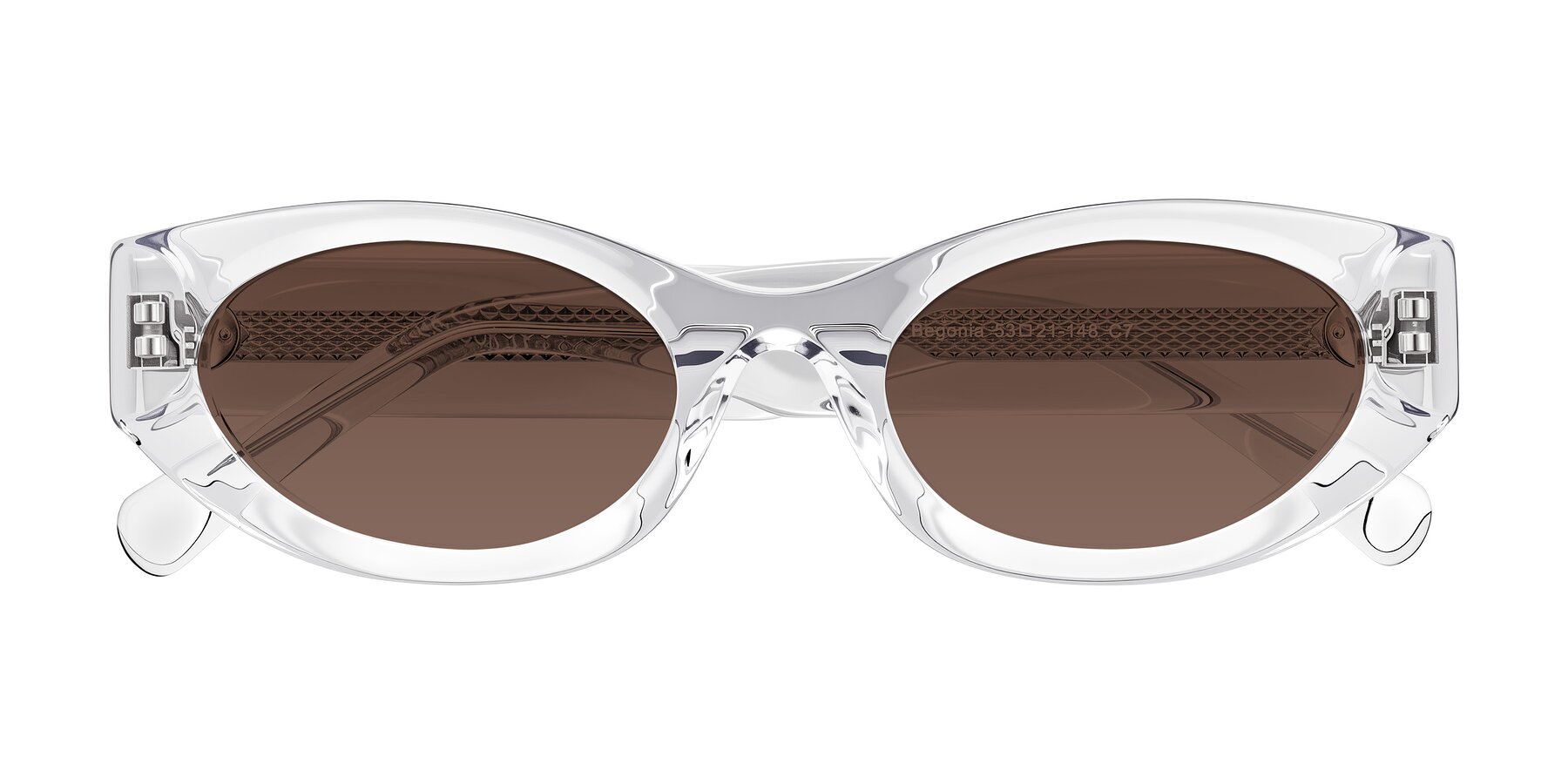 Folded Front of Begonia in Clear with Brown Tinted Lenses