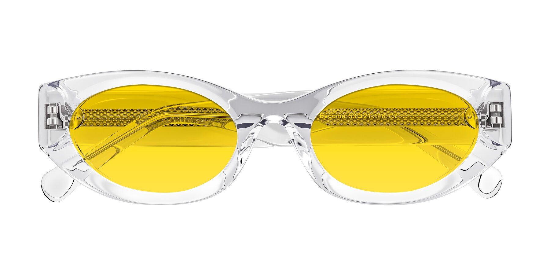 Folded Front of Begonia in Clear with Yellow Tinted Lenses