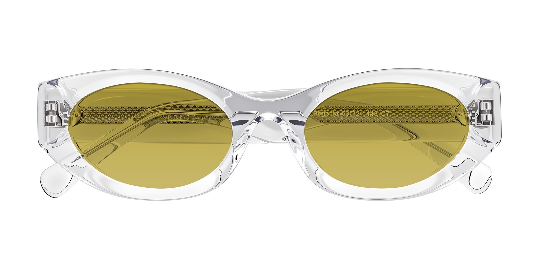 Folded Front of Begonia in Clear with Champagne Tinted Lenses