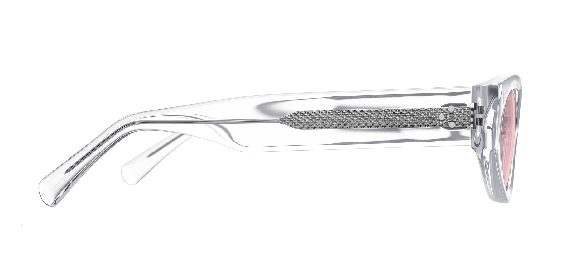 Side of Begonia in Clear with Light Garnet Tinted Lenses