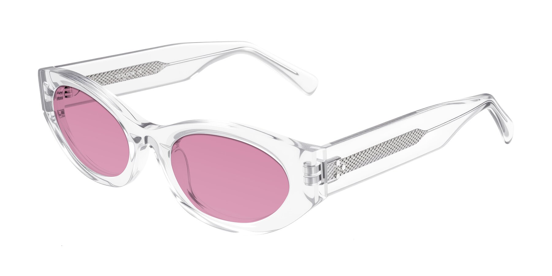 Angle of Begonia in Clear with Medium Wine Tinted Lenses