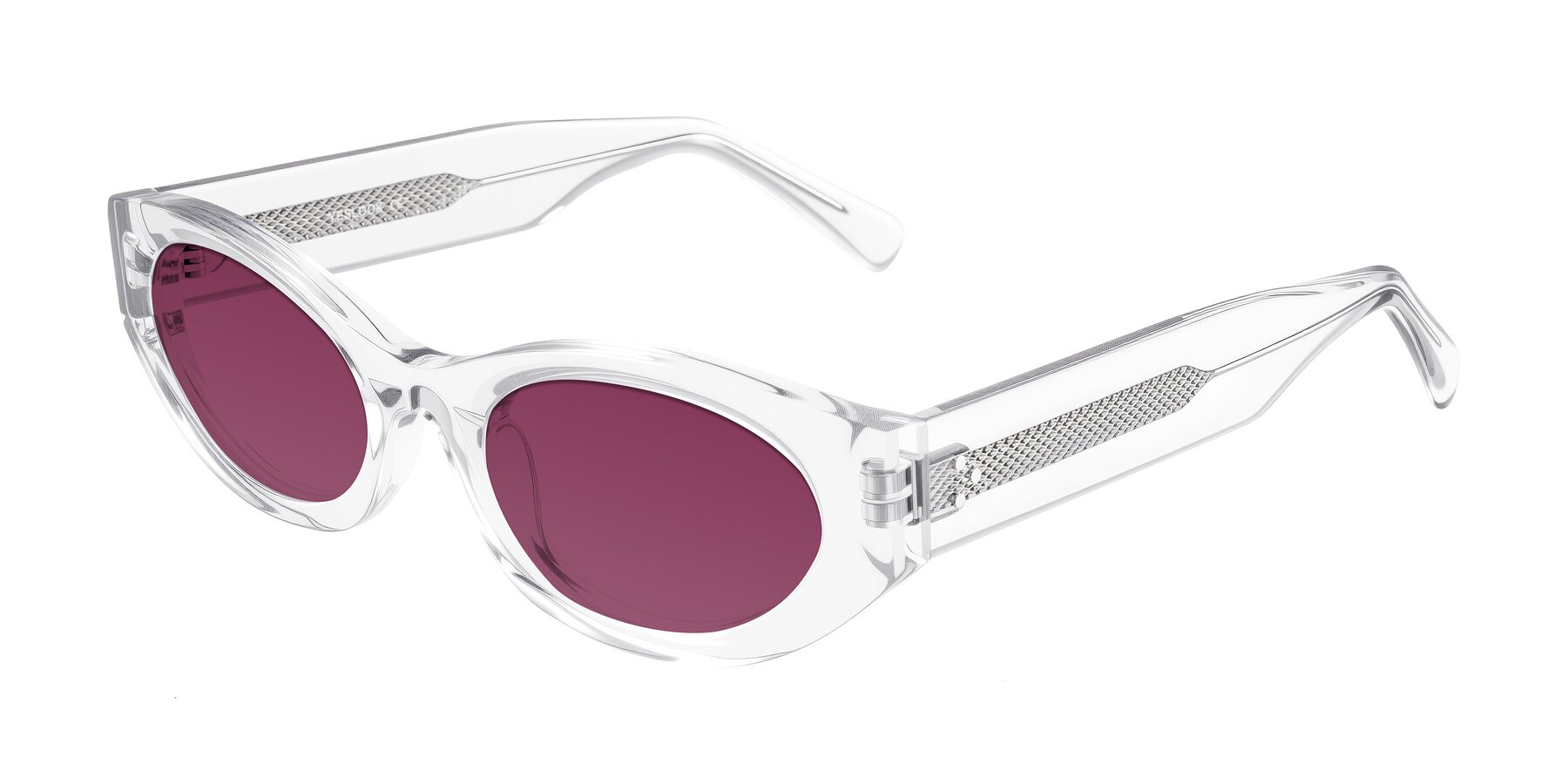 Angle of Begonia in Clear with Wine Tinted Lenses