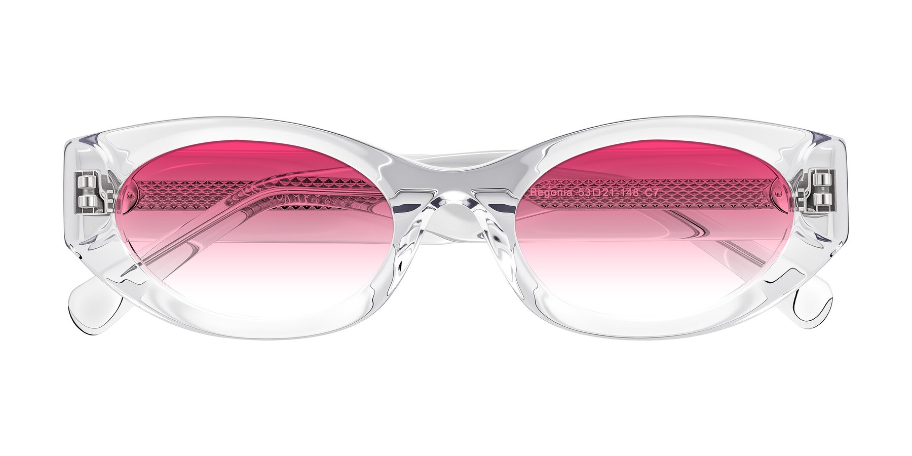 Folded Front of Begonia in Clear with Pink Gradient Lenses