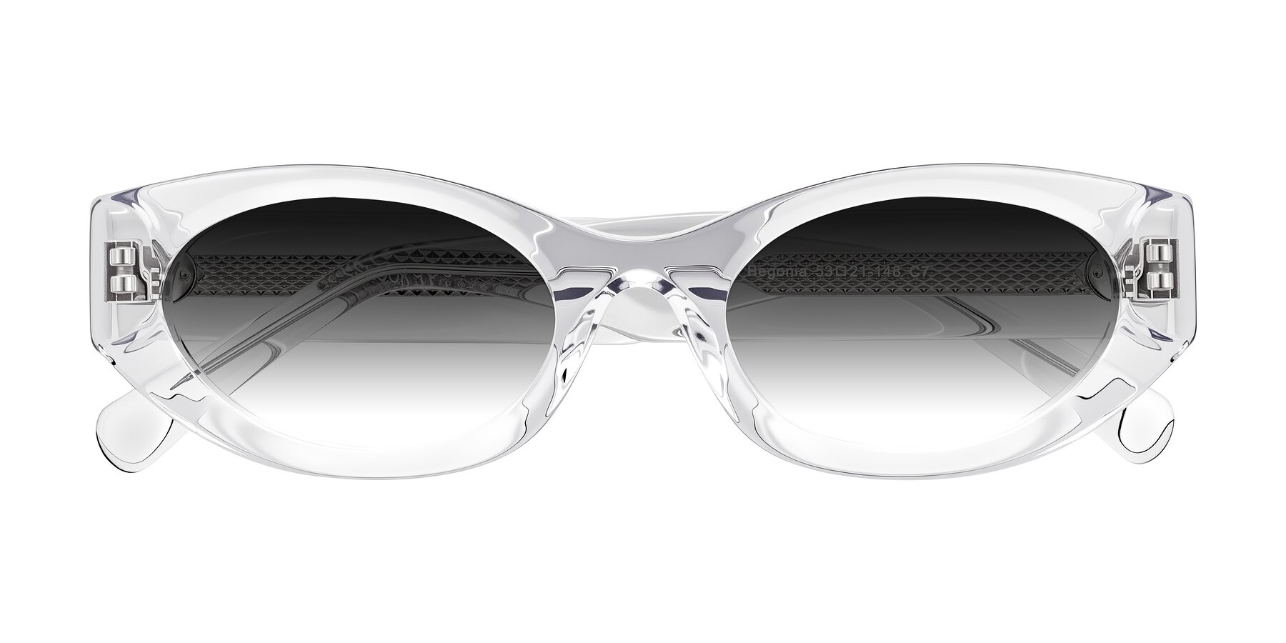 Folded Front of Begonia in Clear with Gray Gradient Lenses