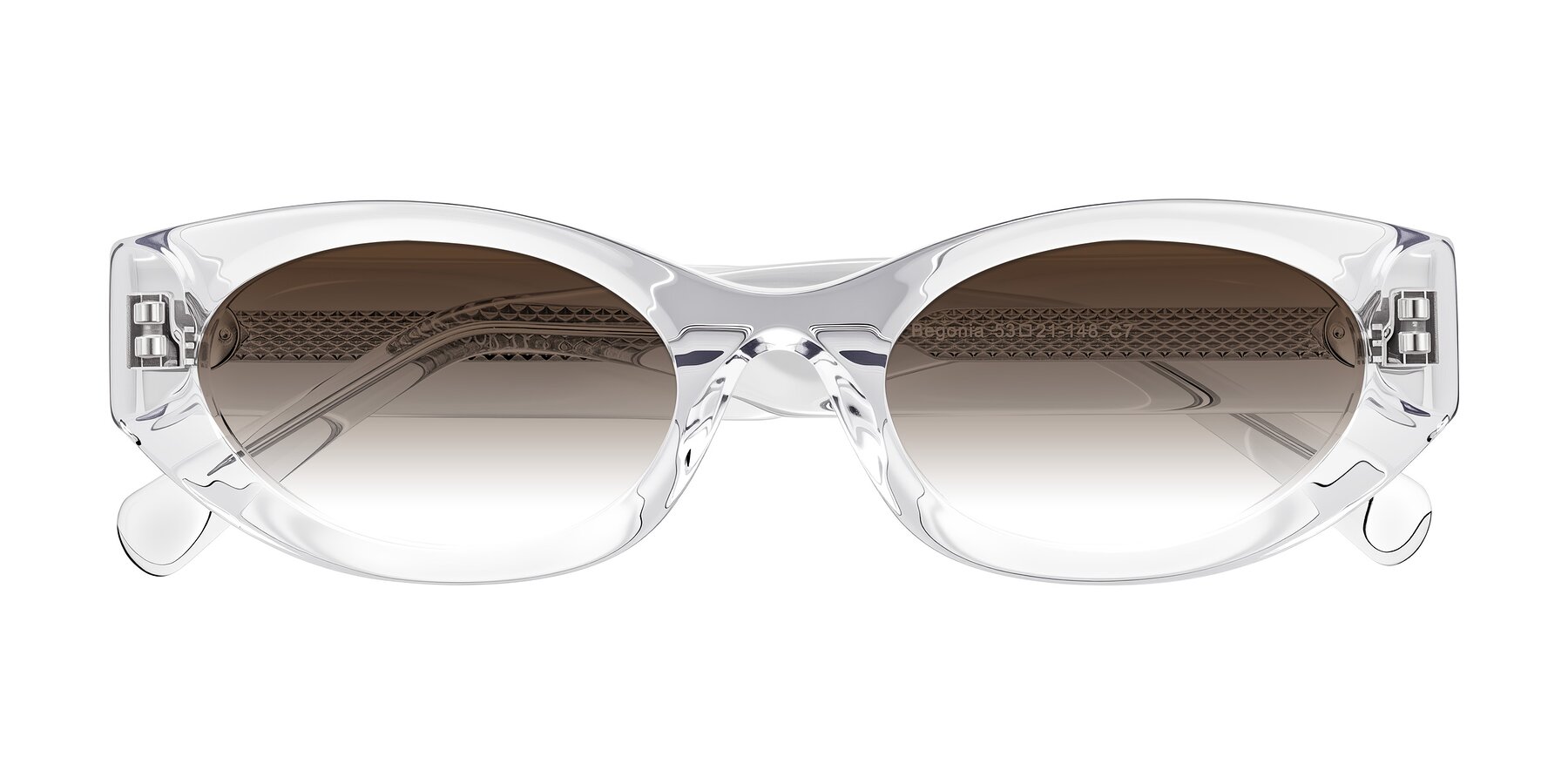 Folded Front of Begonia in Clear with Brown Gradient Lenses