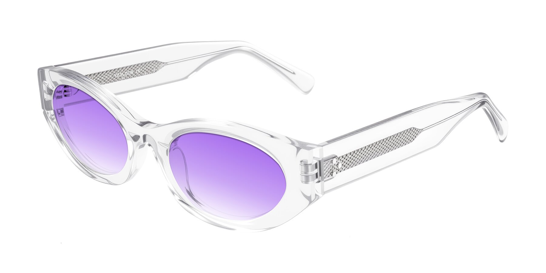 Angle of Begonia in Clear with Purple Gradient Lenses