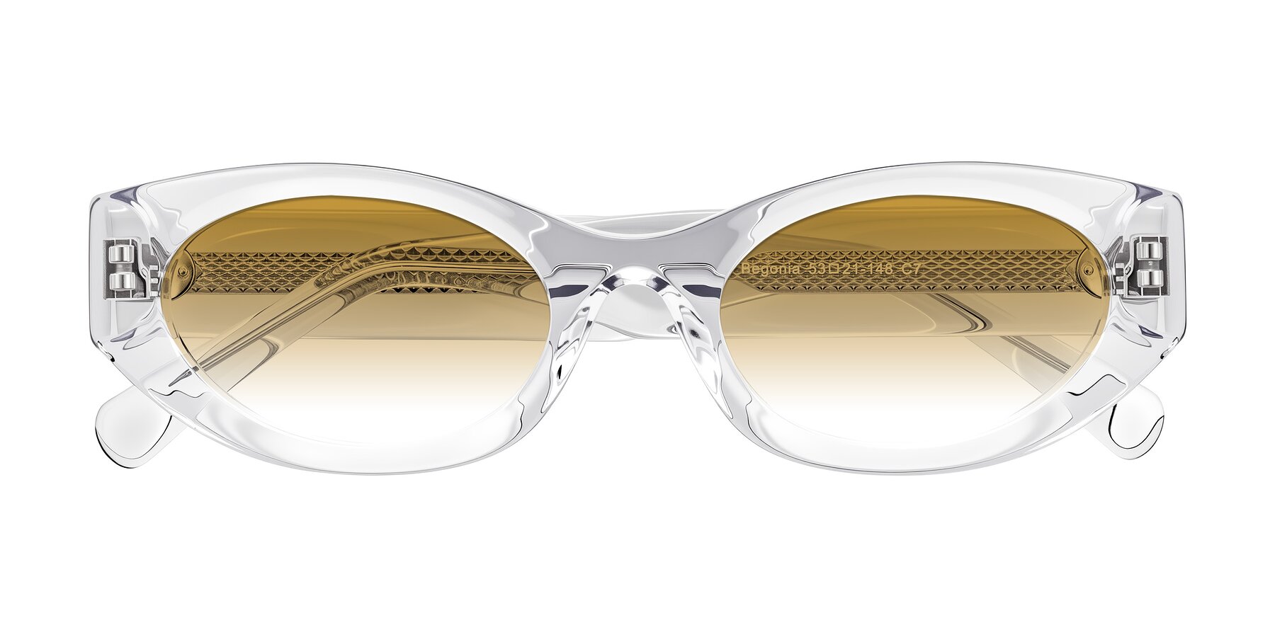 Folded Front of Begonia in Clear with Champagne Gradient Lenses