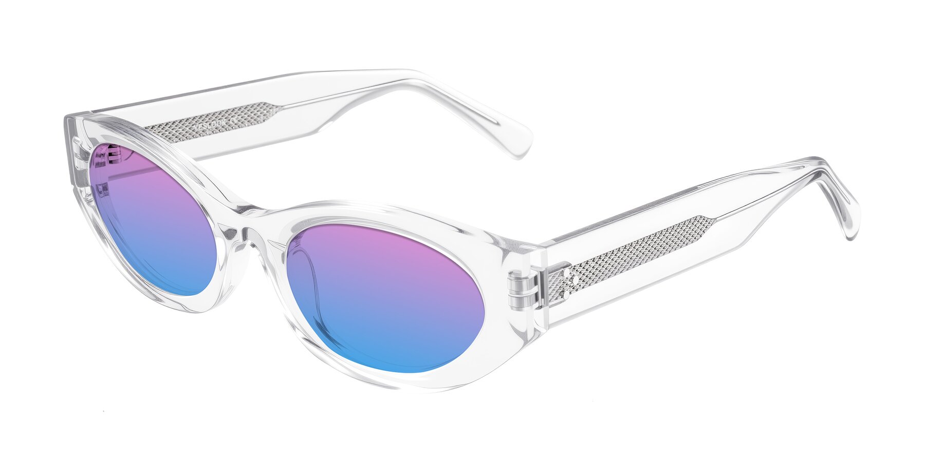 Angle of Begonia in Clear with Pink / Blue Gradient Lenses