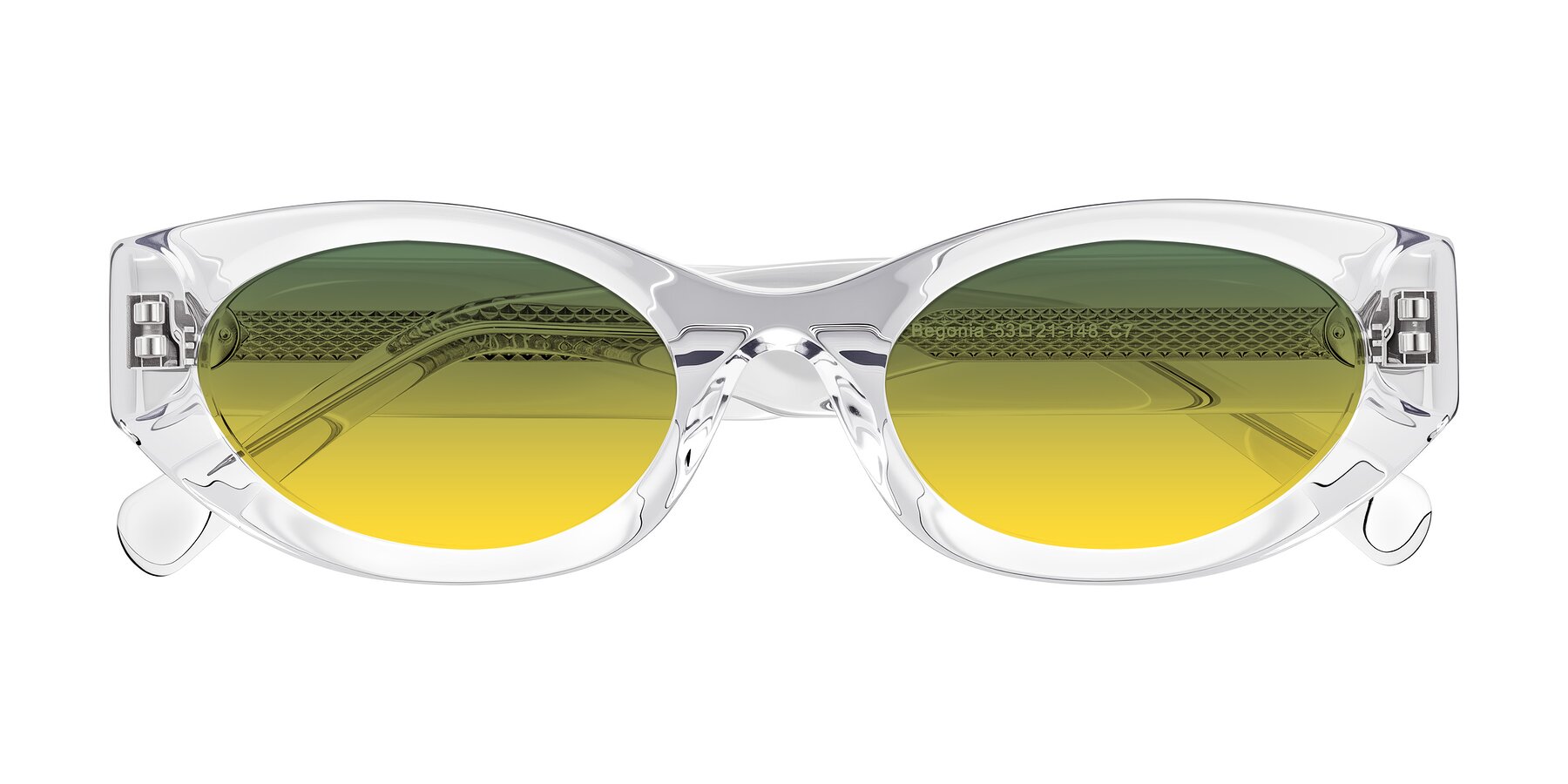 Folded Front of Begonia in Clear with Green / Yellow Gradient Lenses