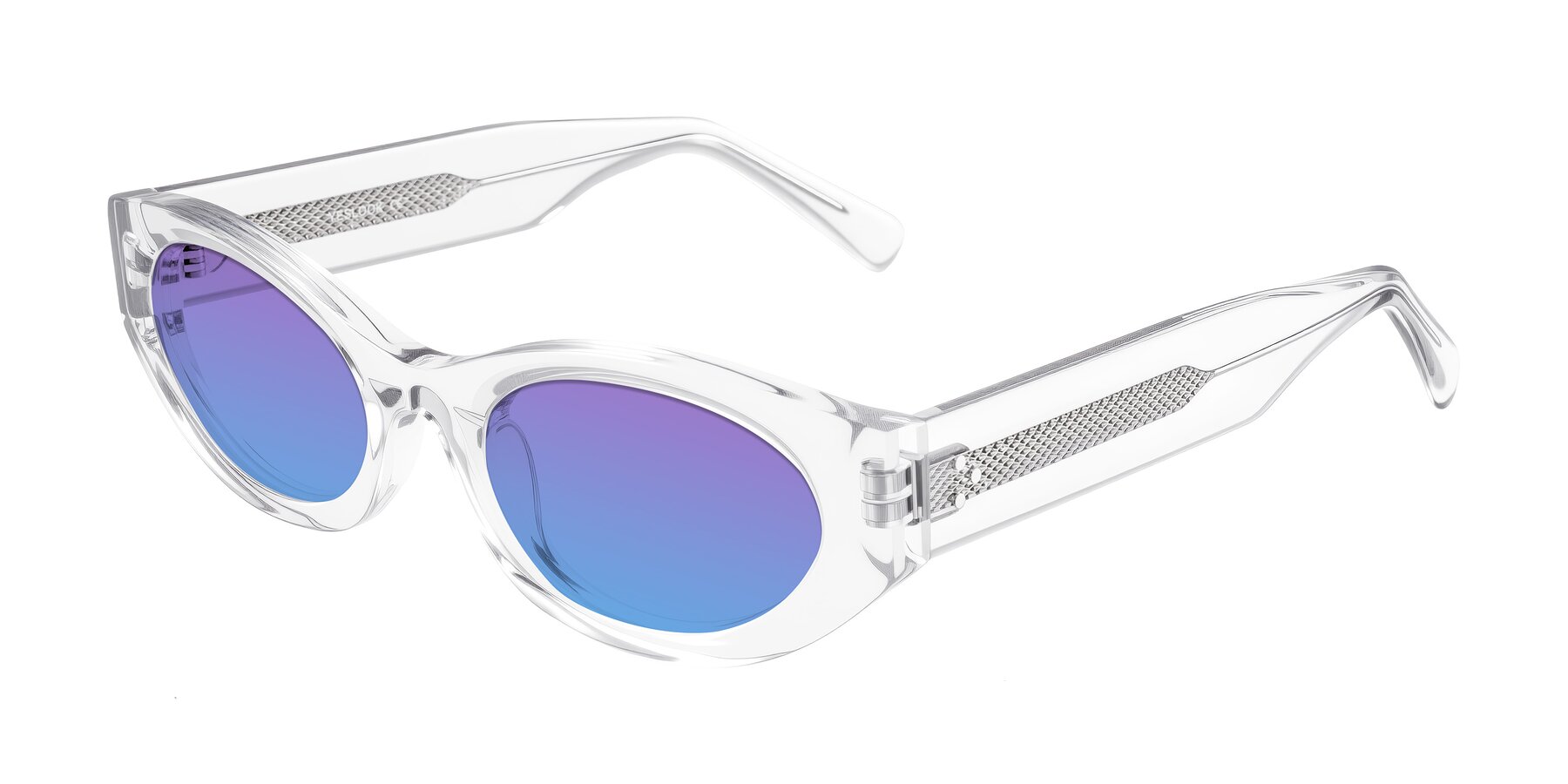 Angle of Begonia in Clear with Purple / Blue Gradient Lenses