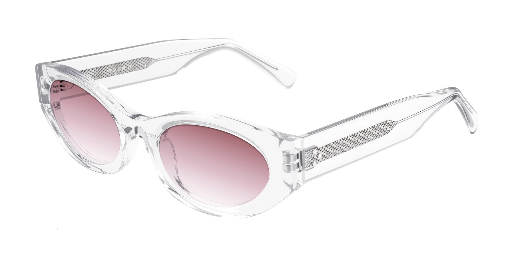 Angle of Begonia in Clear with Garnet Gradient Lenses