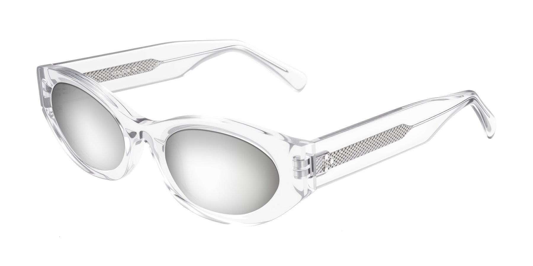 Angle of Begonia in Clear with Silver Mirrored Lenses