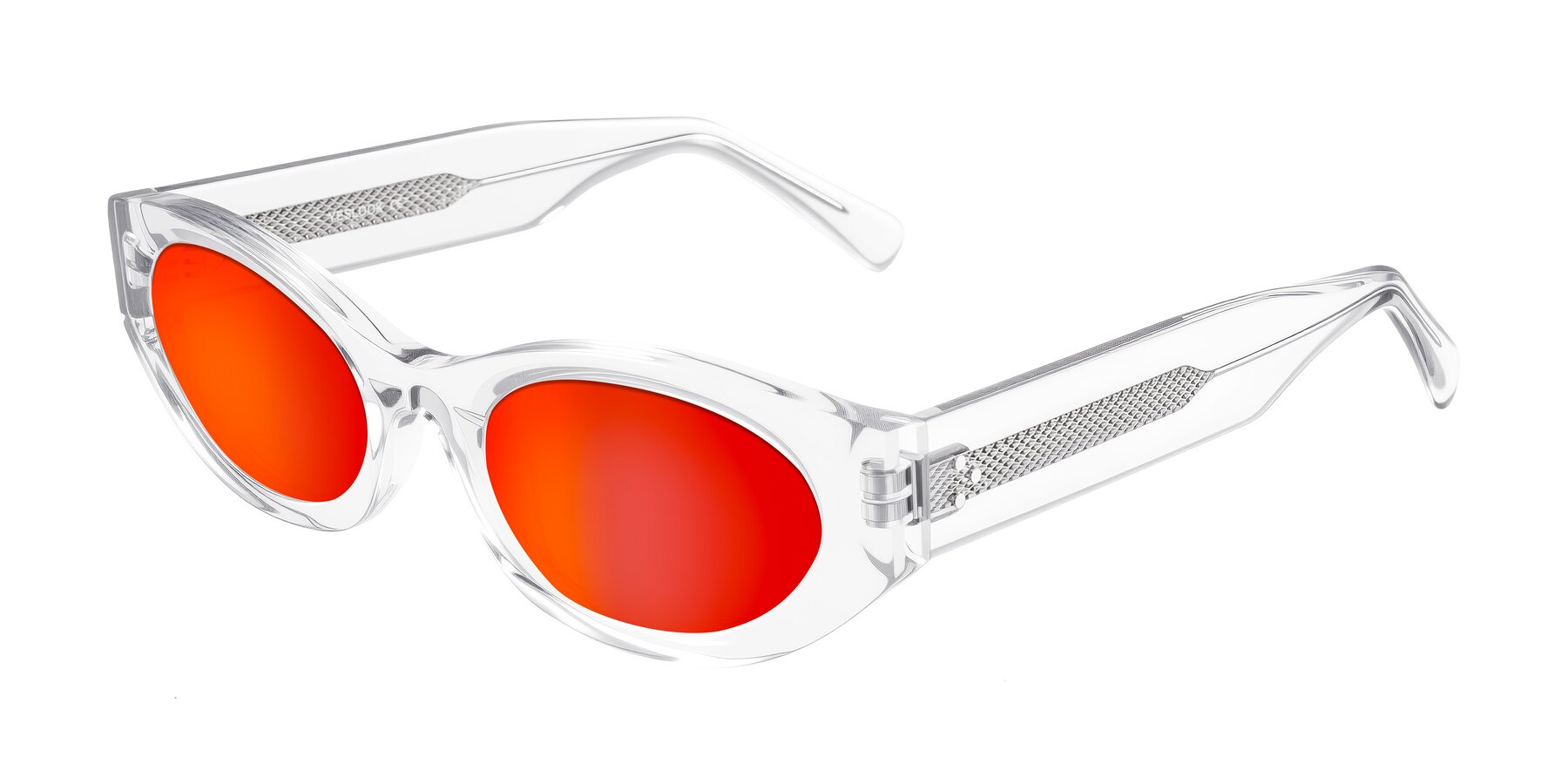 Angle of Begonia in Clear with Red Gold Mirrored Lenses