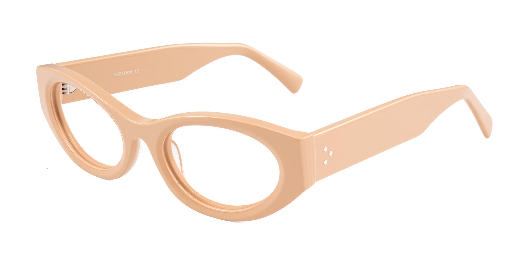 Angle of Begonia in Pale Salmon with Clear Eyeglass Lenses