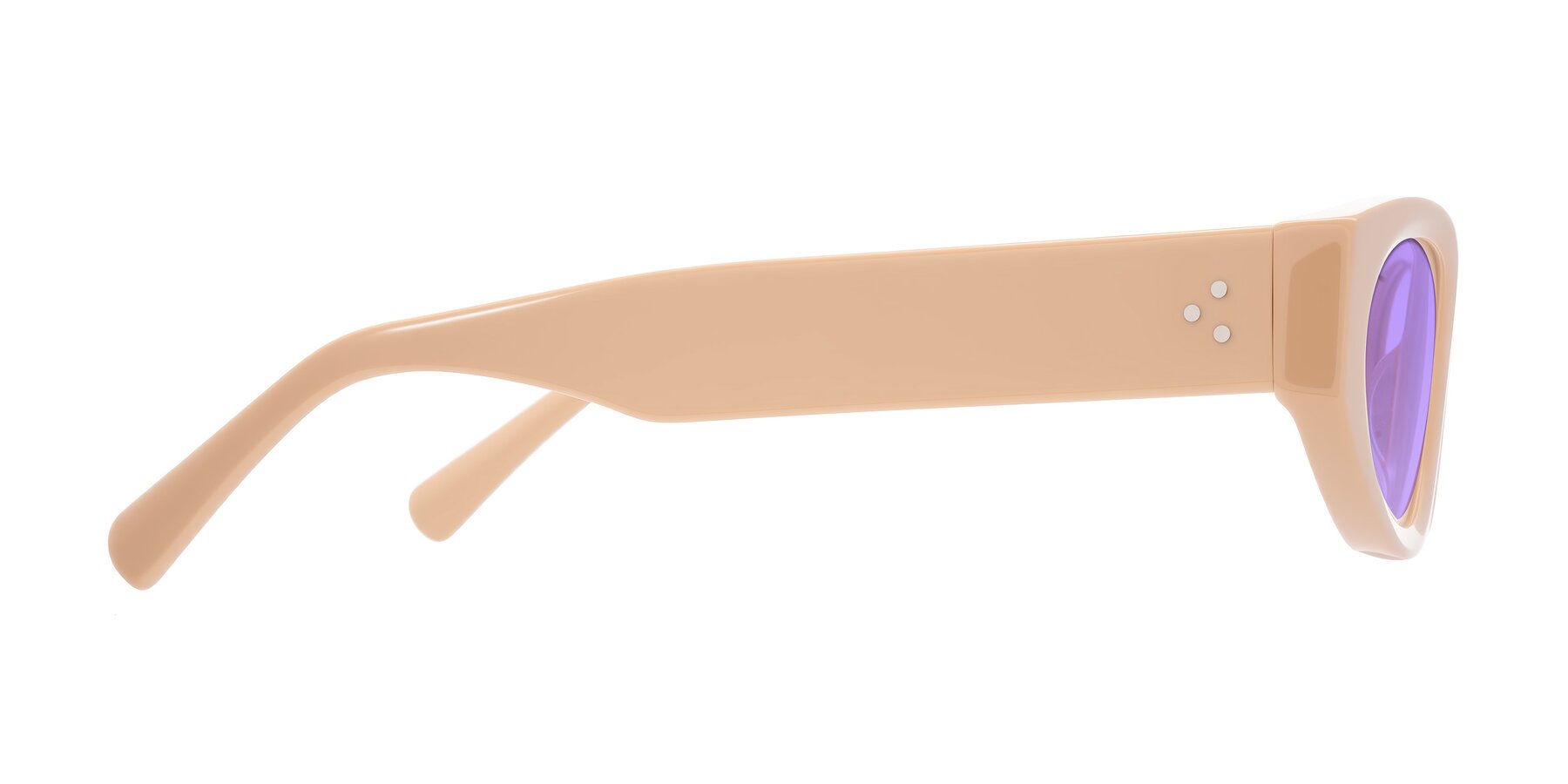 Side of Begonia in Pale Salmon with Medium Purple Tinted Lenses