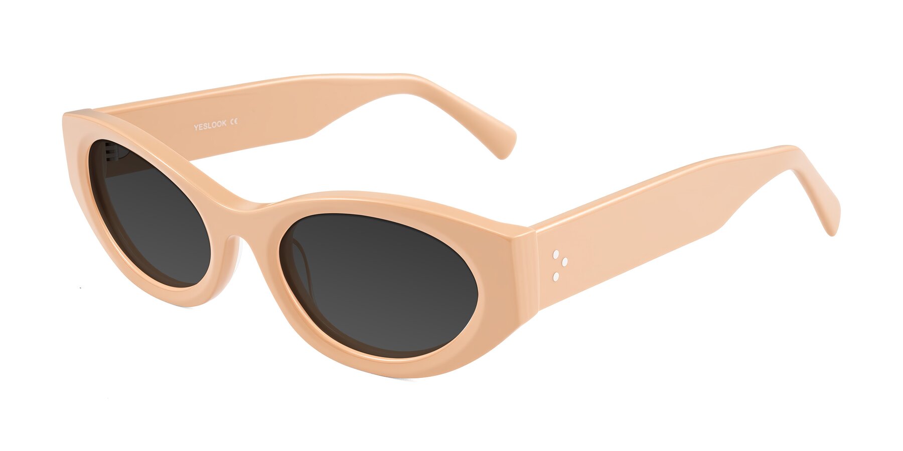 Angle of Begonia in Pale Salmon with Gray Tinted Lenses