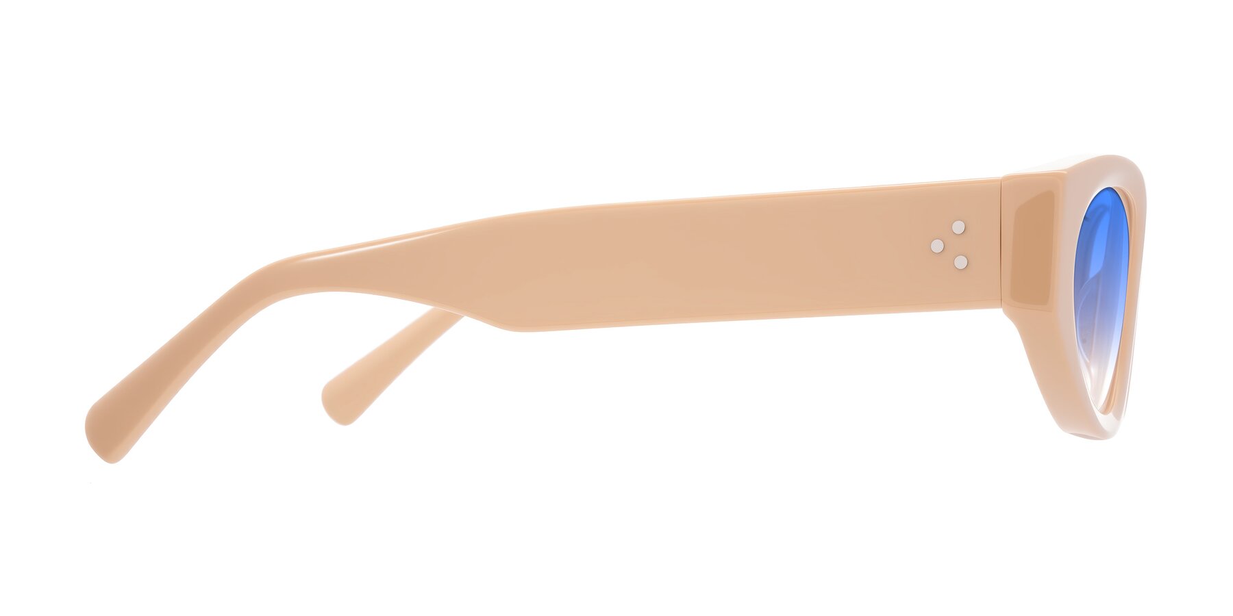 Side of Begonia in Pale Salmon with Blue Gradient Lenses