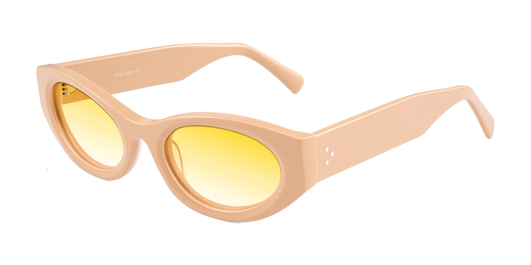 Angle of Begonia in Pale Salmon with Yellow Gradient Lenses