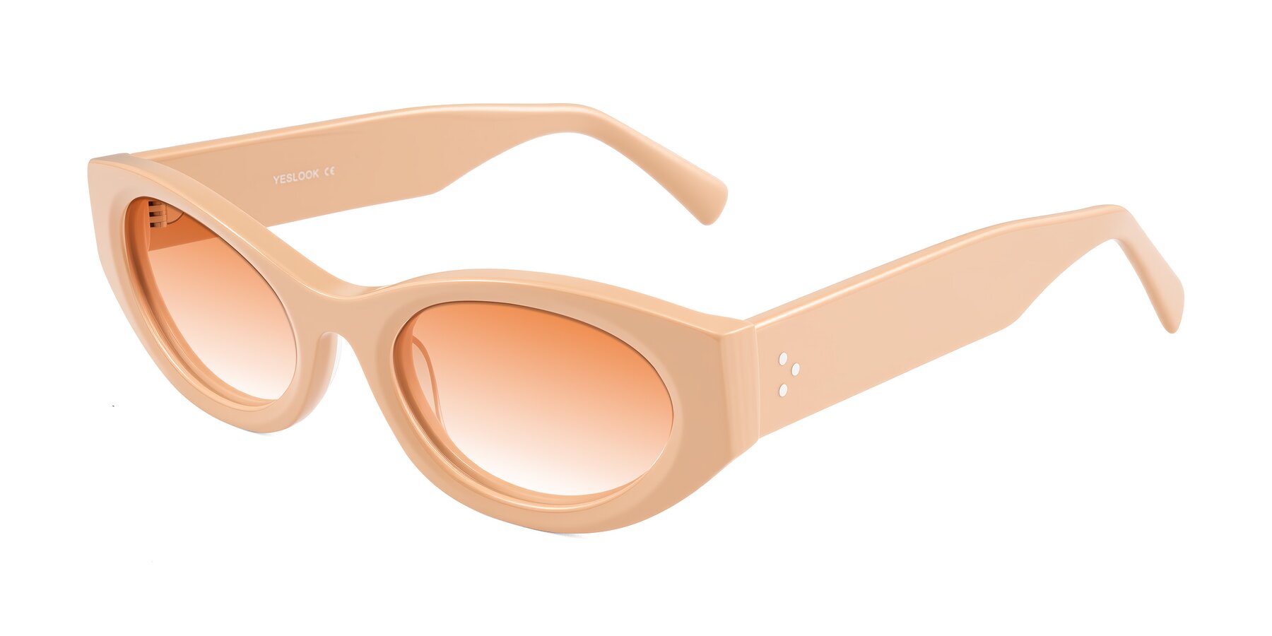 Angle of Begonia in Pale Salmon with Orange Gradient Lenses