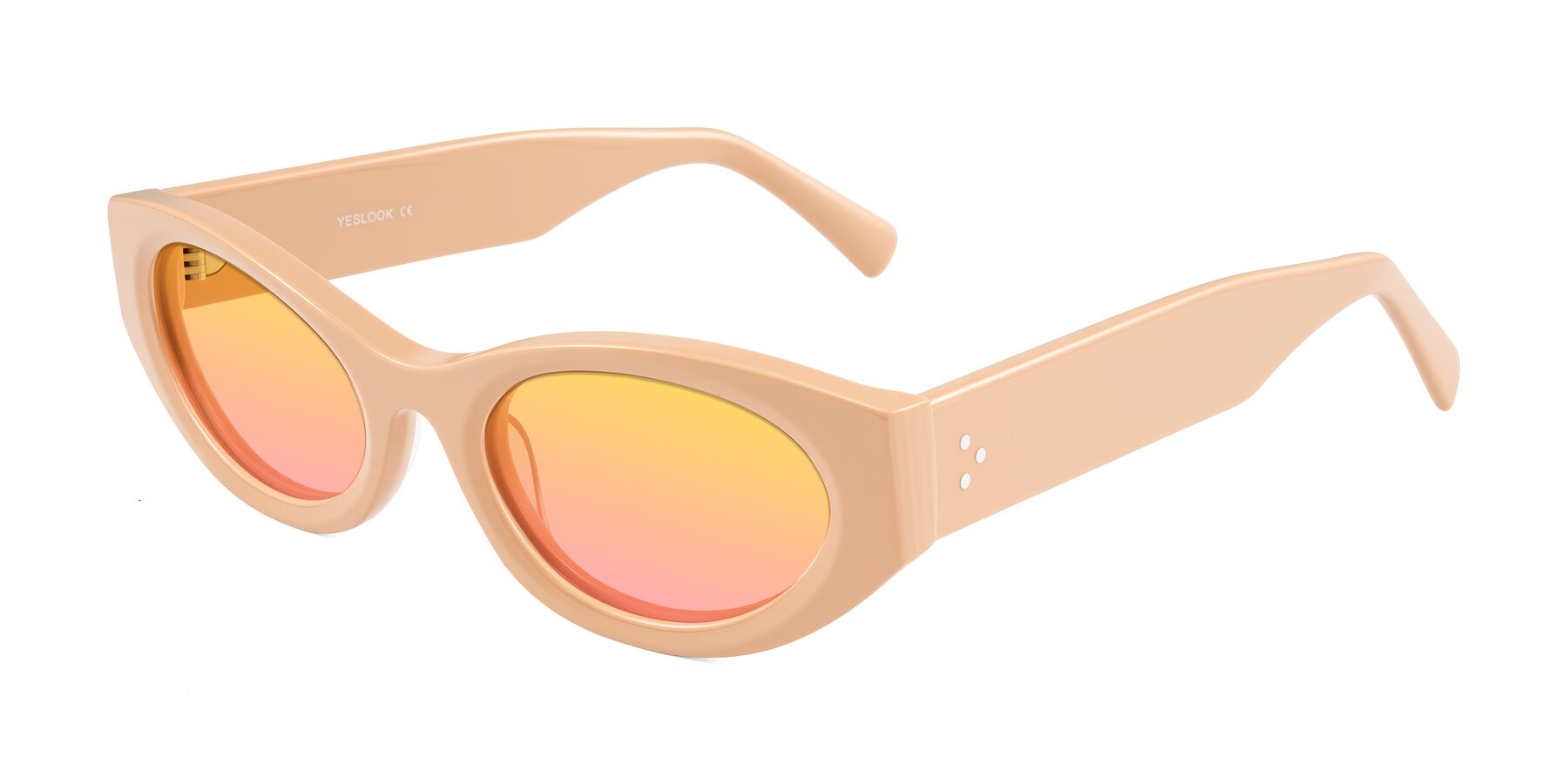 Angle of Begonia in Pale Salmon with Yellow / Pink Gradient Lenses