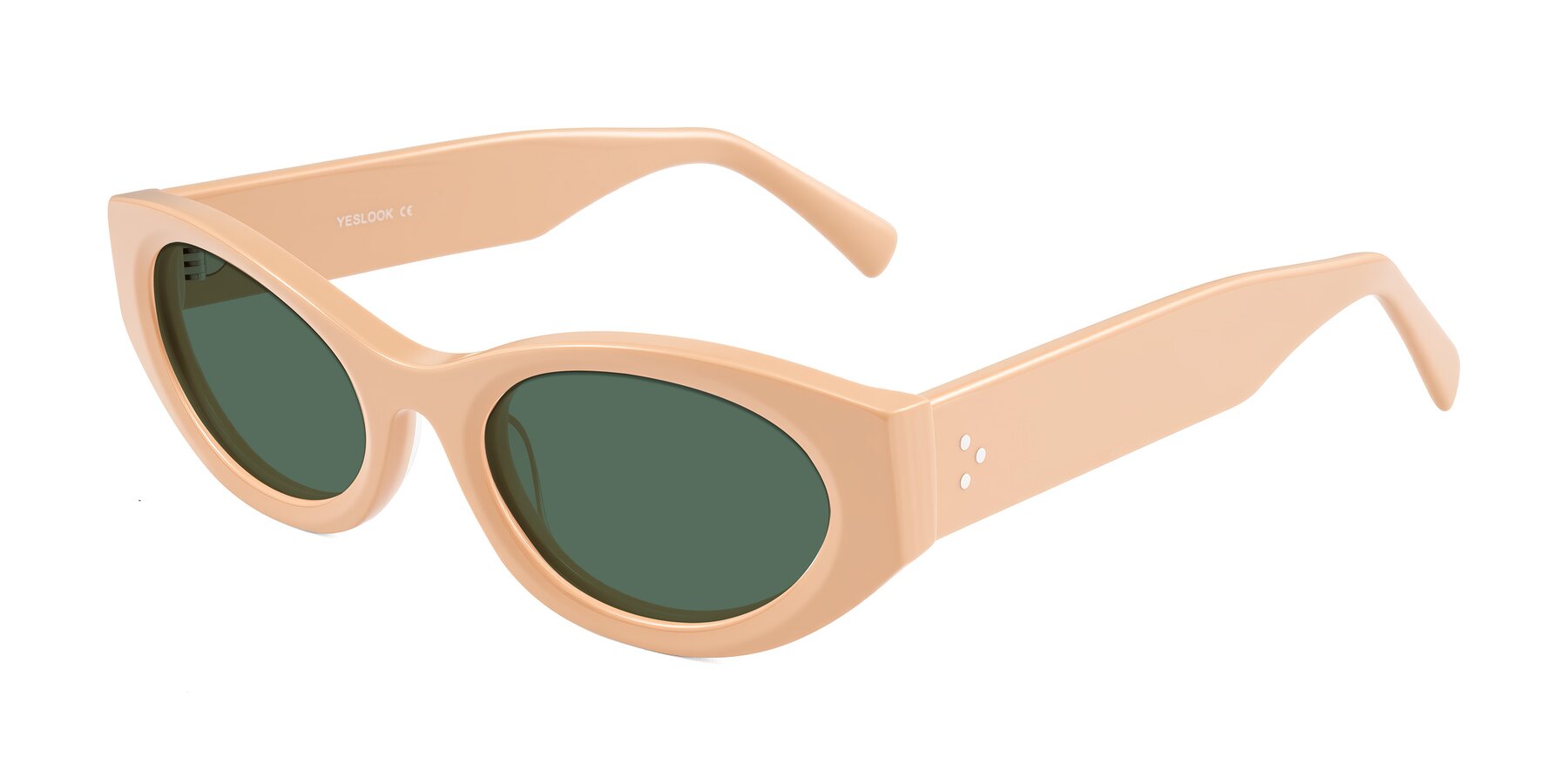 Angle of Begonia in Pale Salmon with Green Polarized Lenses