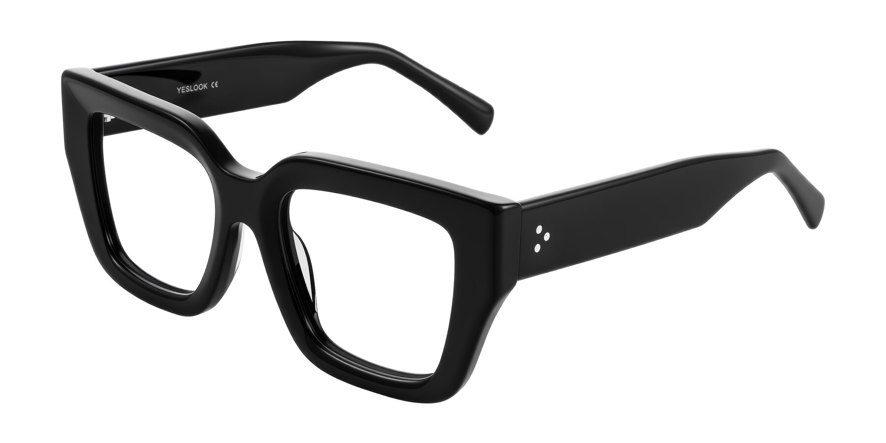 Angle of Simba in Black with Clear Blue Light Blocking Lenses